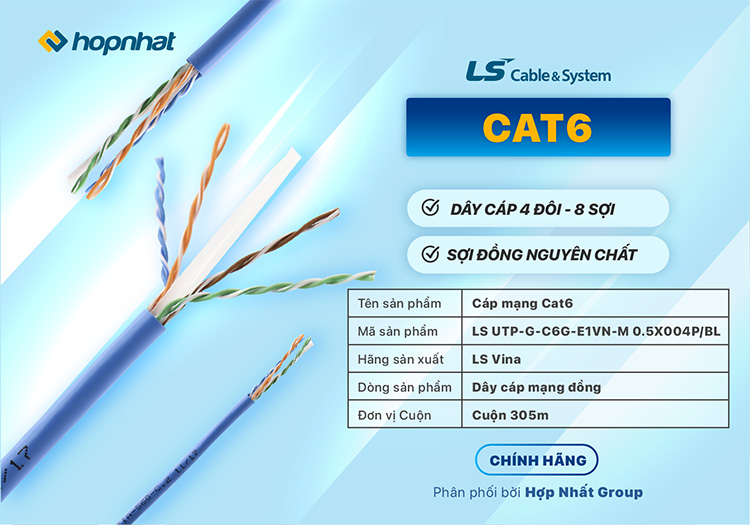 Thông số dây cáp mạng Cat6 UTP LS
