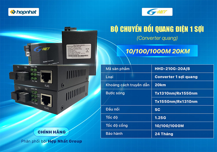 Bộ chuyển đổi quang điện HHD-210G-20A/B G-Net