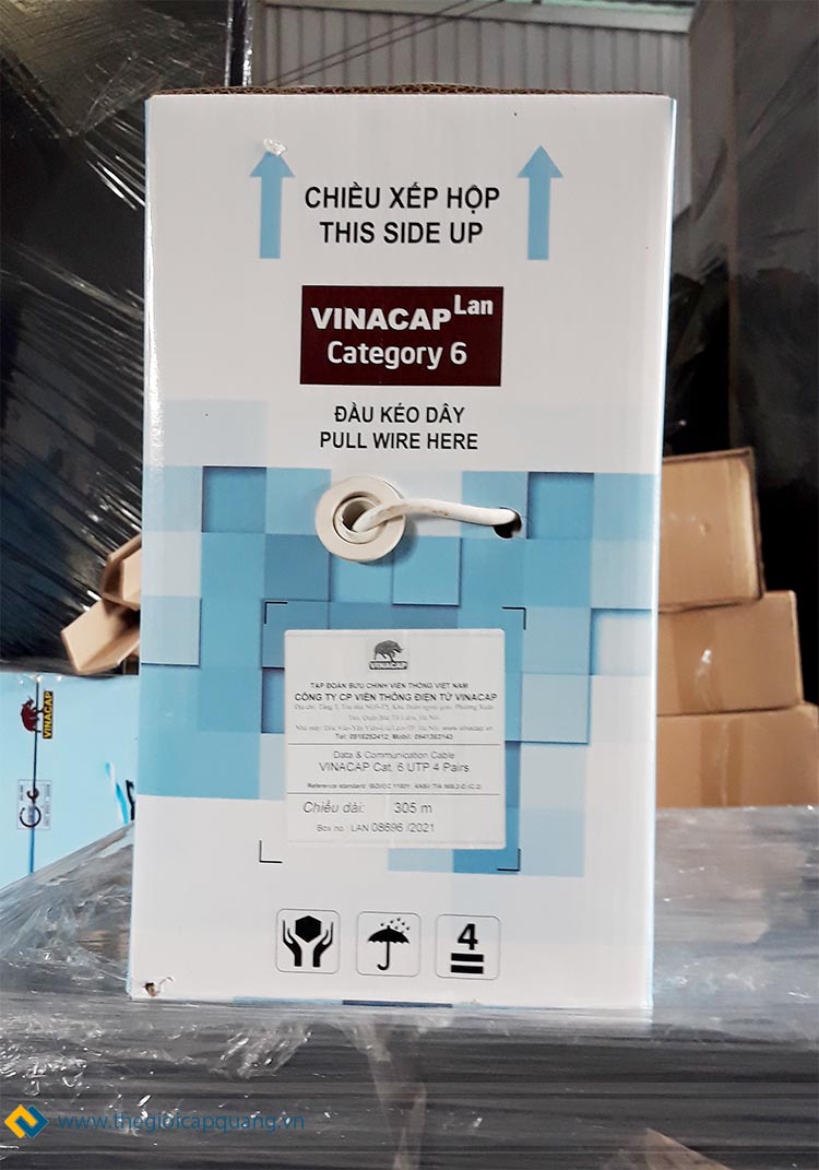 Vỏ thùng cáp mạng Cat6 UTP Vinacap