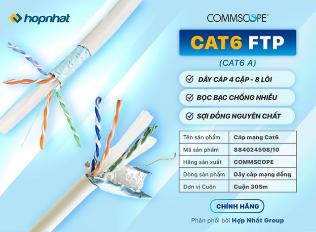 Dây mạng Commscope Cat6A FTP chống nhiễu