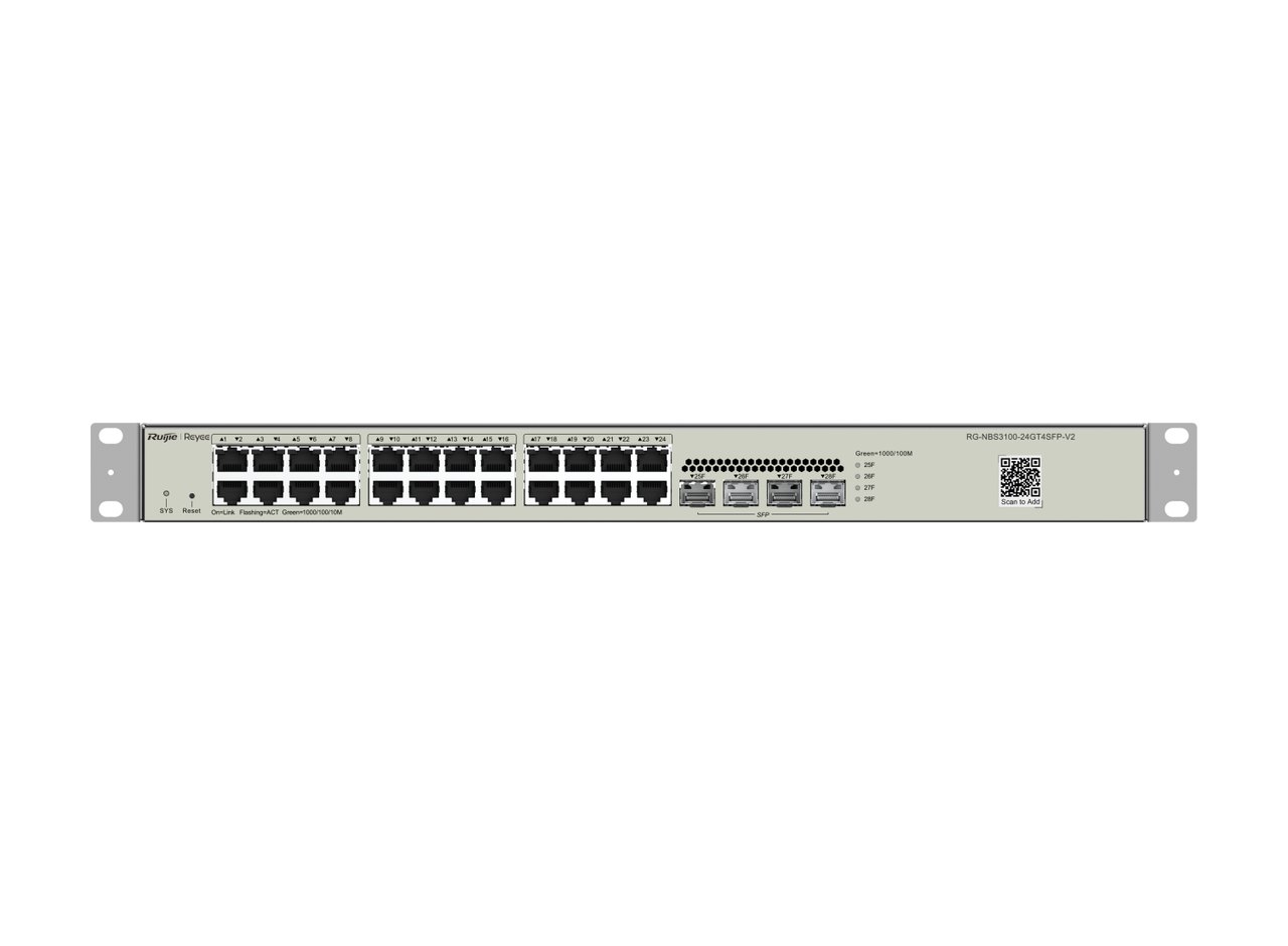 Switch Ruijie RG-NBS3100-24GT4SFP-V2, ảnh mặt trước của hãng