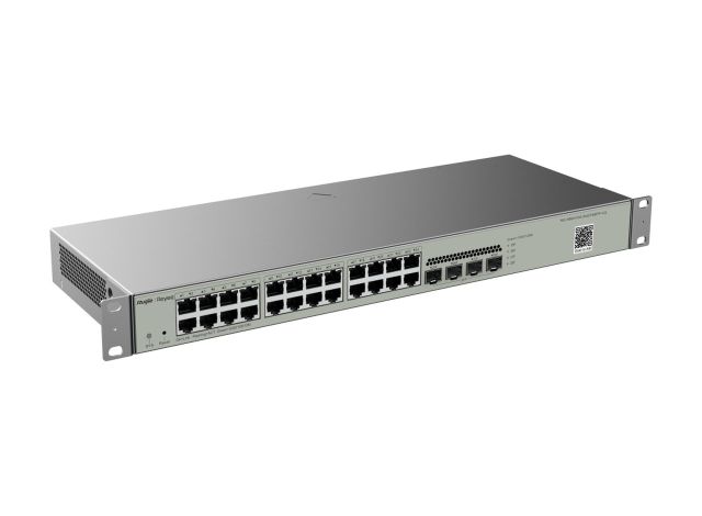 RG-NBS3100-24GT4SFP-V2 nhìn từ góc trái, ảnh sản phẩm của Ruijie