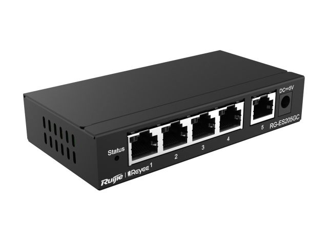 Switch Ruijie RG-ES205GC, ảnh góc trước của hãng