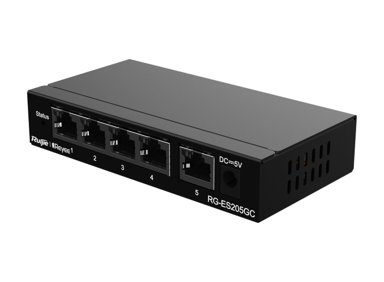 RG-ES205GC nhìn chéo từ trên, ảnh sản phẩm của Ruijie