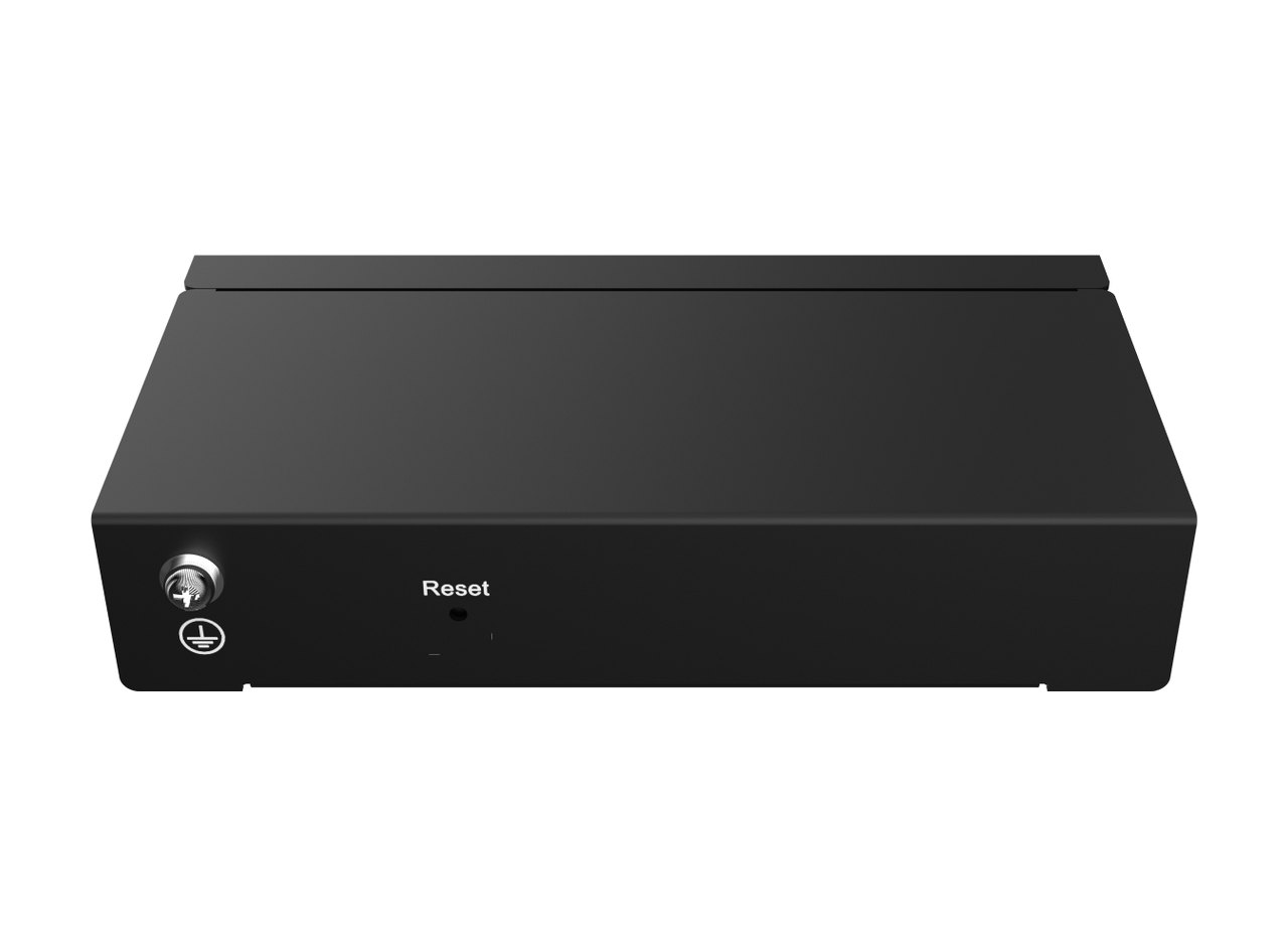 Mặt sau RG-ES205GC với nút Reset, ảnh của hãng