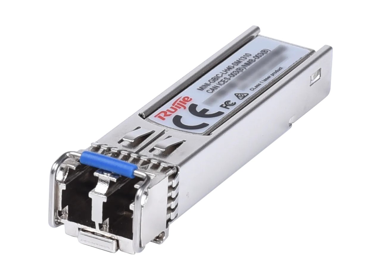 Ảnh Ruijie: MINI-GBIC-LH40-SM1310 chụp chéo về phía đầu nối LC