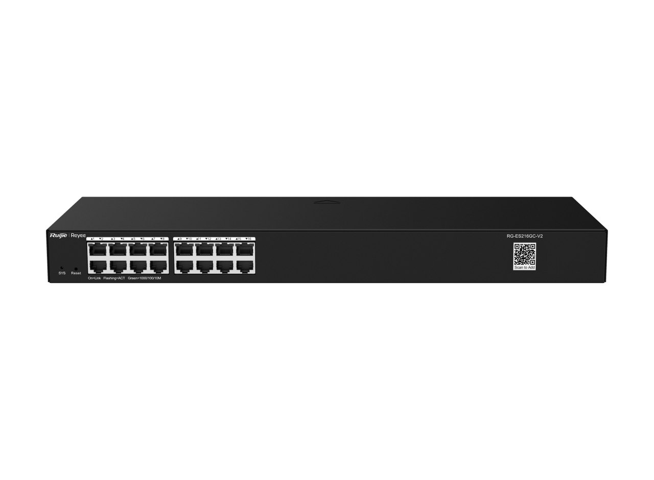 Switch Ruijie RG-ES216GC-V2 16 cổng, ảnh mặt trước của hãng