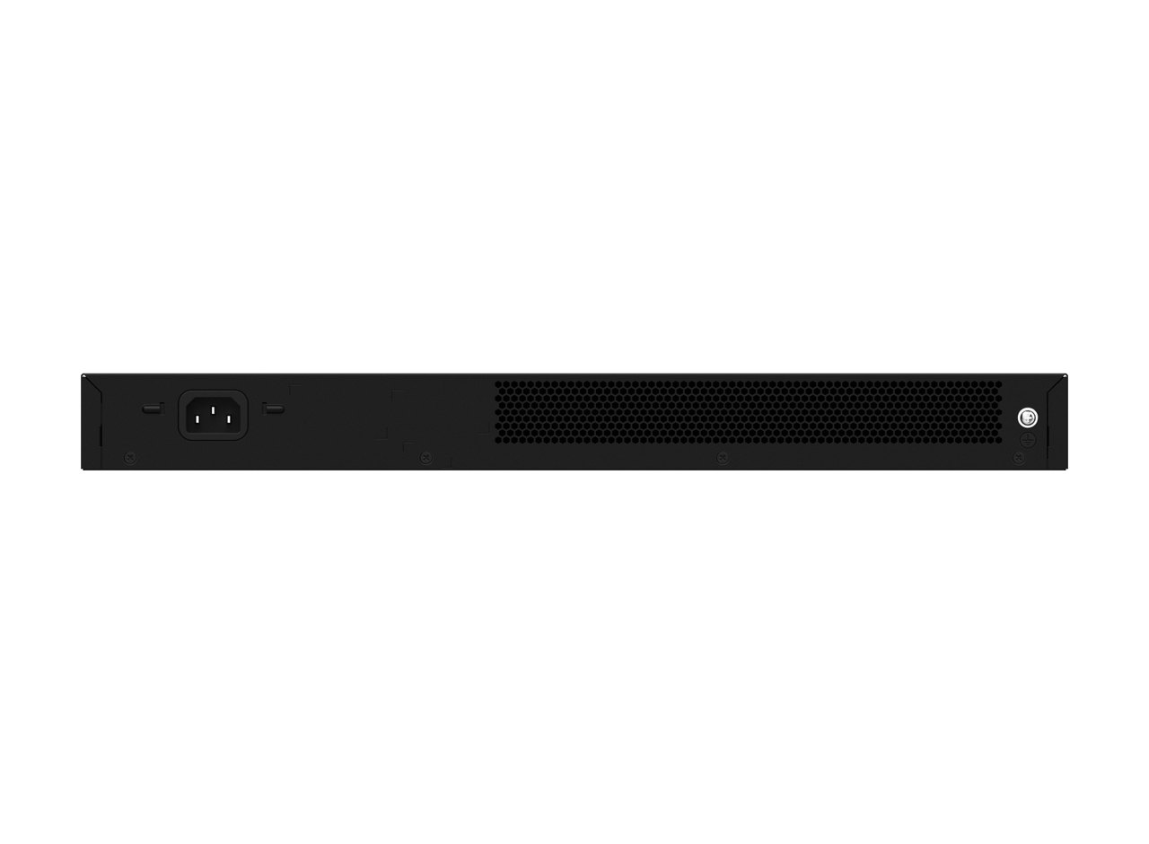 Mặt sau RG-ES216GC-V2 với ổ cắm nguồn AC, ảnh của hãng