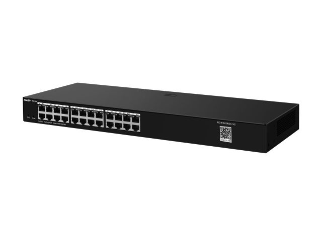 RG-ES224GC-V2 nhìn từ góc trên, ảnh sản phẩm của Ruijie