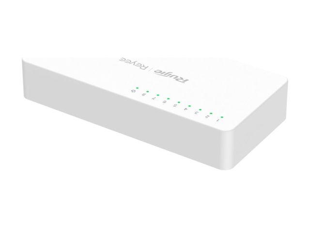 RG-ES08F nhìn nghiêng từ phía sau, ảnh sản phẩm của Ruijie
