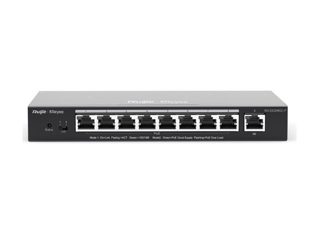 Switch PoE Ruijie RG-ES209GC-P 9 cổng, ảnh mặt trước của hãng