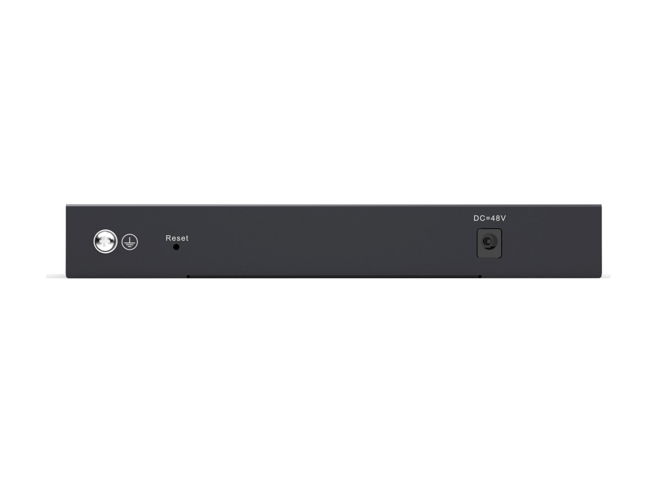 Mặt sau RG-ES209GC-P với ổ cắm nguồn DC 54 V, ảnh của hãng