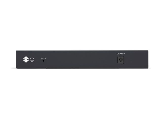 Mặt sau RG-ES209GC-P với ổ cắm nguồn DC 54 V, ảnh của hãng