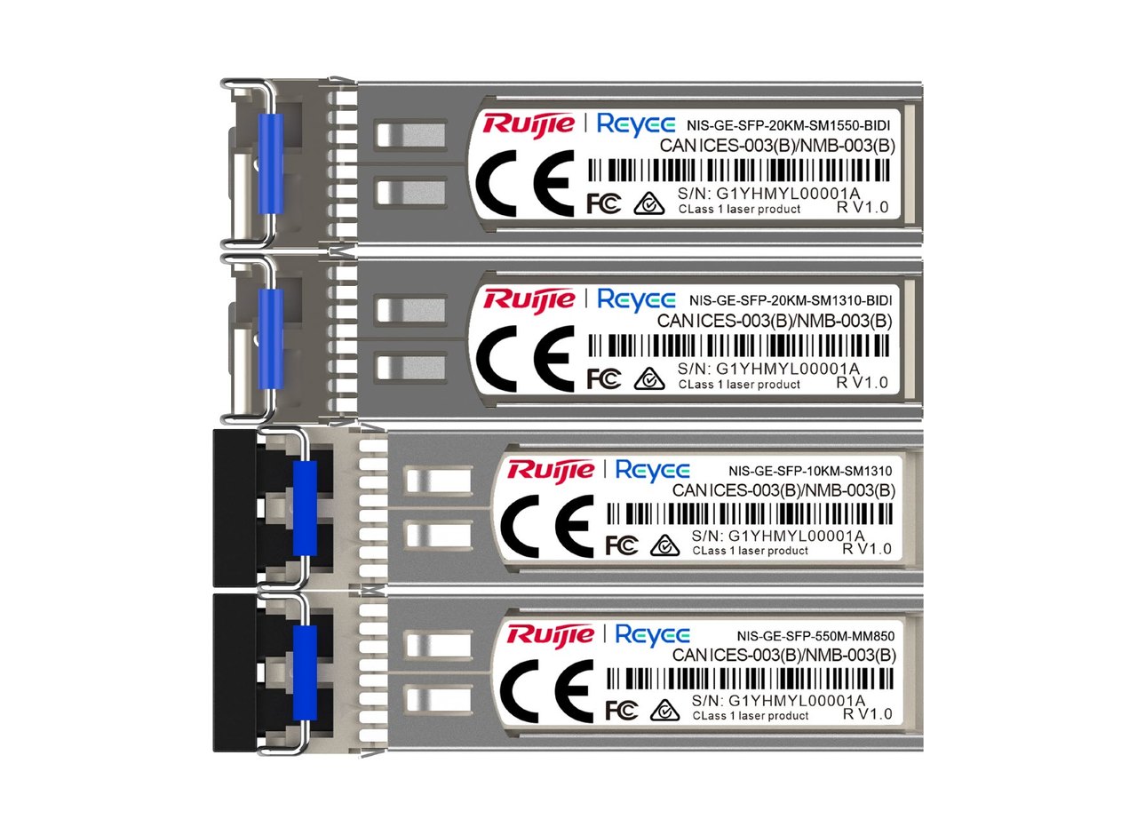 Ảnh chung dòng NIS-GE-SFP lấy từ trang 1 datasheet Ruijie, có mã 20KM-SM1550-BIDI