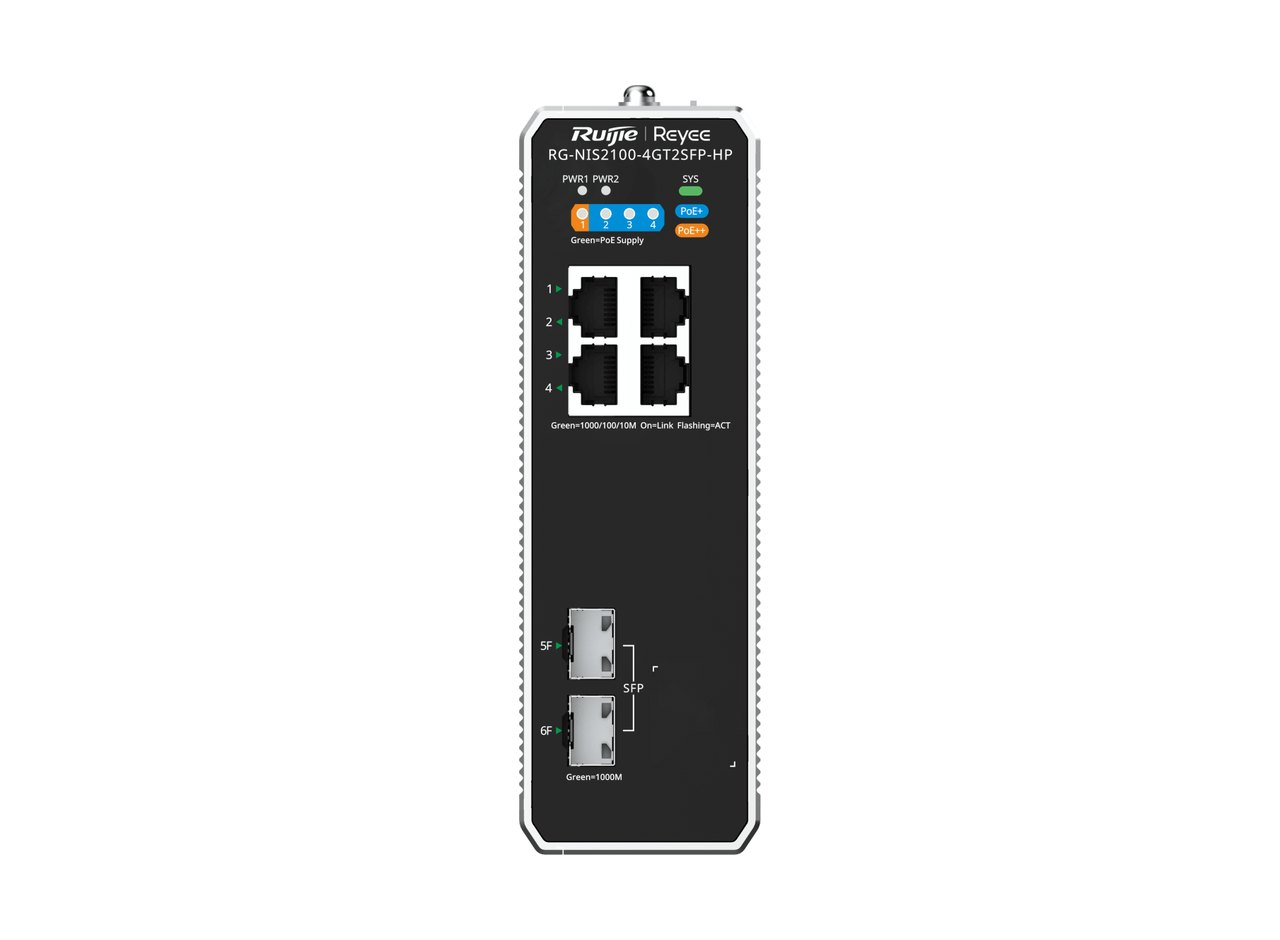 RG-NIS2100-4GT2SFP-HP nhìn thẳng mặt trước, ảnh của Ruijie