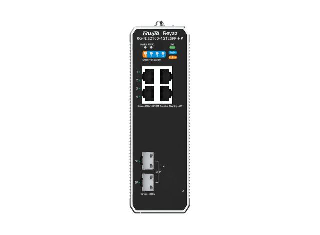 RG-NIS2100-4GT2SFP-HP nhìn thẳng mặt trước, ảnh của Ruijie