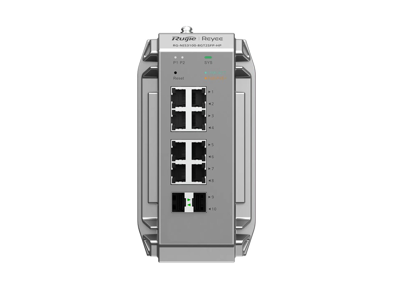 RG-NIS3100-8GT2SFP-HP nhìn thẳng mặt trước, ảnh của Ruijie