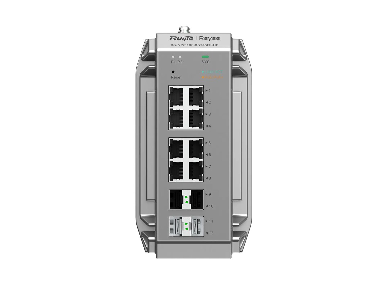 RG-NIS3100-8GT4SFP-HP nhìn thẳng mặt trước, ảnh của Ruijie