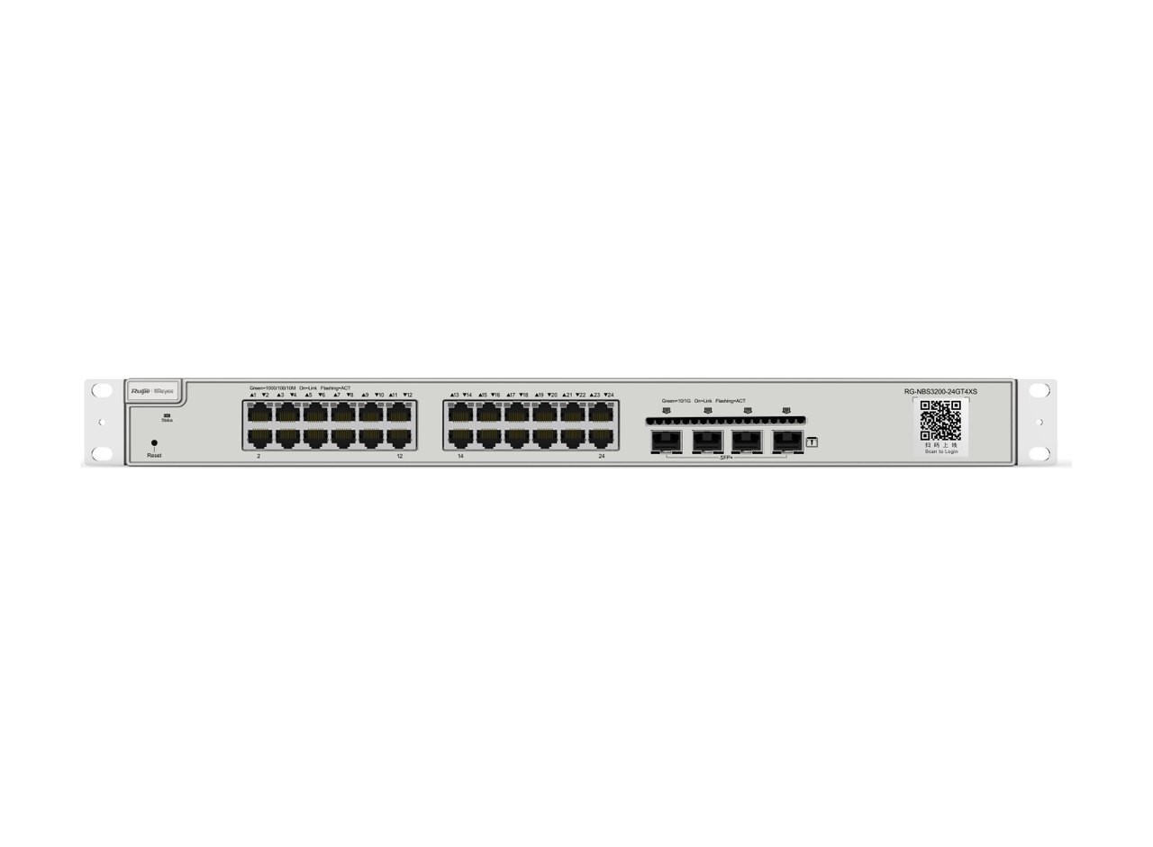 Switch Ruijie RG-NBS3200-24GT4XS nhìn thẳng mặt trước, ảnh của hãng