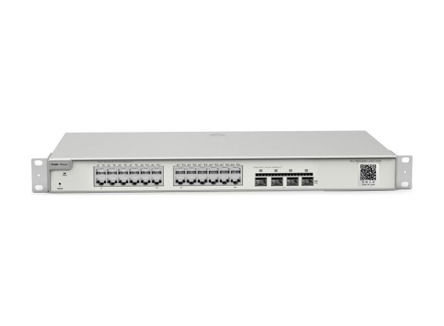 RG-NBS3200-24GT4XS nhìn chéo bên trái, ảnh của Ruijie