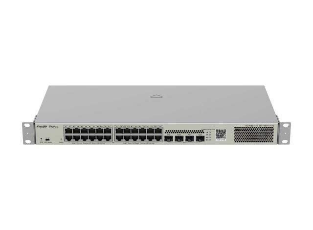 RG-NBS3100-24GT4SFP-P-V2 nhìn từ trên xuống phía trước, ảnh của Ruijie