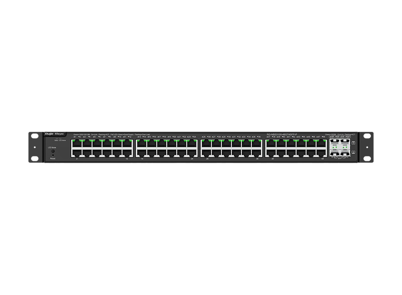 RG-NBS3100-48GT4SFP-P nhìn thẳng mặt trước, ảnh của Ruijie