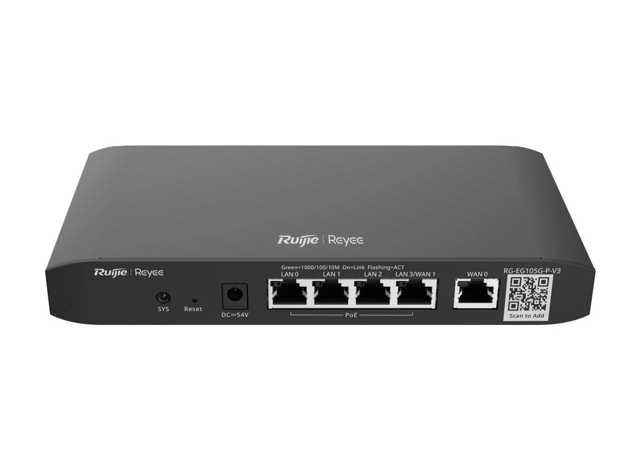 Router PoE Ruijie RG-EG105G-P-V3, ảnh mặt trước của hãng