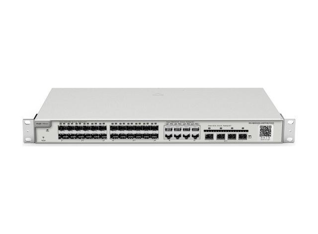 RG-NBS3200-24SFP/8GT4XS nhìn mặt trước từ góc cao, ảnh của hãng