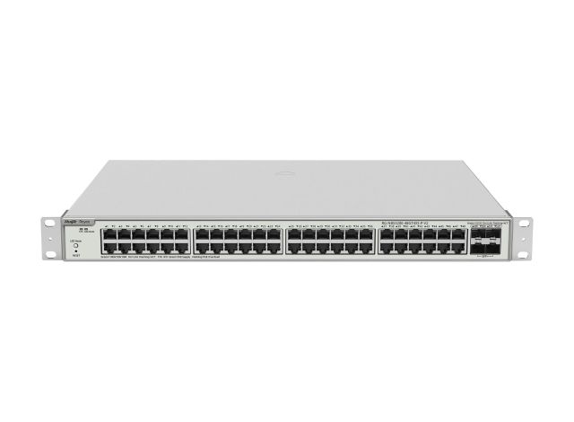 RG-NBS3200-48GT4XS-P-V2 nhìn mặt trước từ góc cao, ảnh của hãng