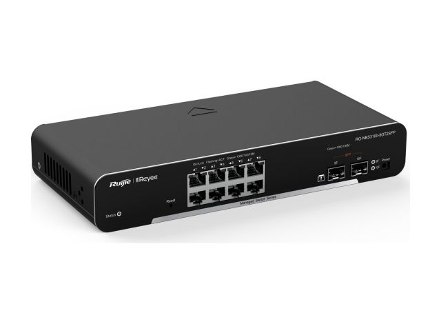 Switch Ruijie RG-NBS3100-8GT2SFP, ảnh góc chéo bên trái của hãng