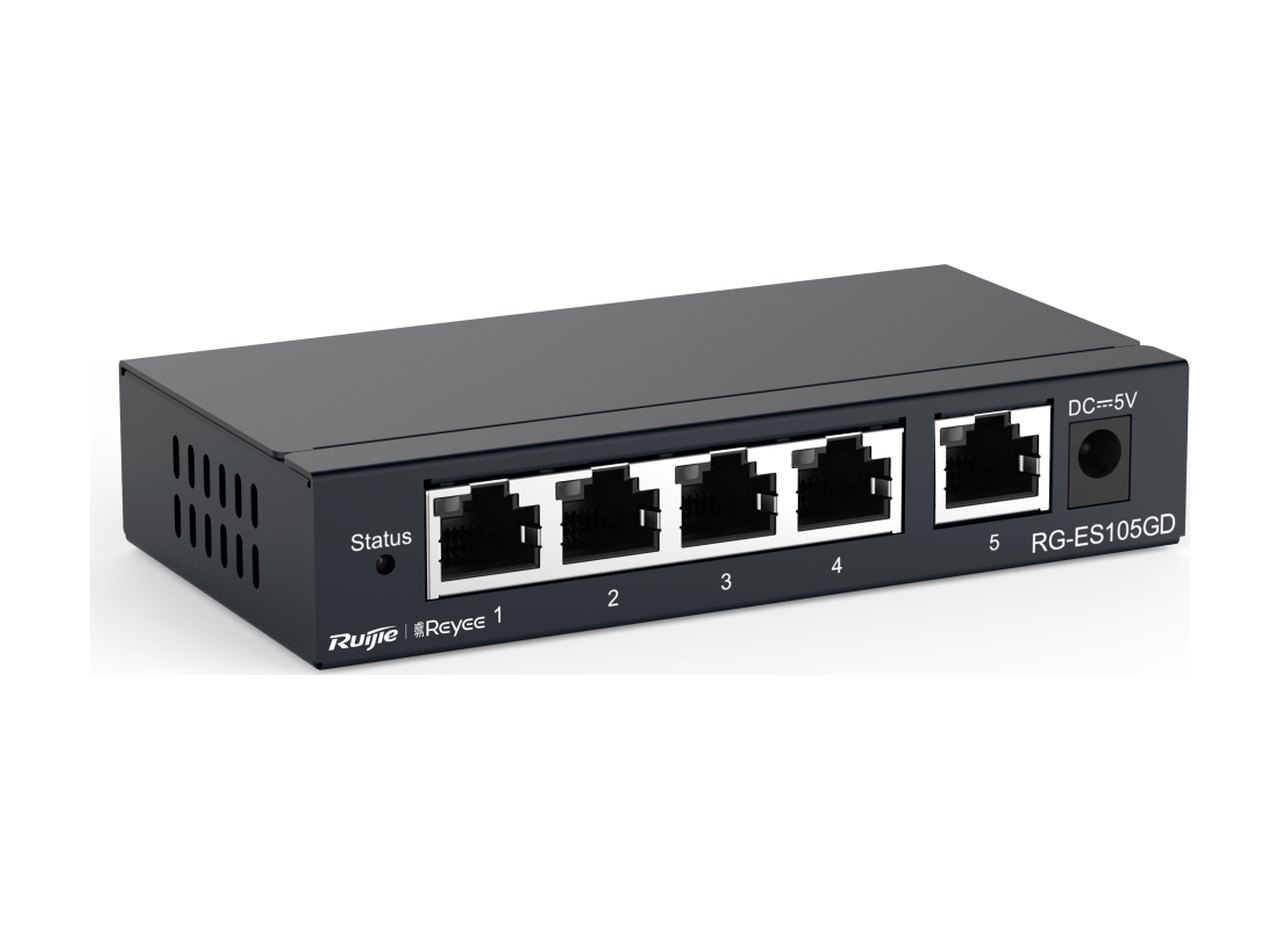 Switch Ruijie RG-ES105GD, ảnh góc trước của hãng