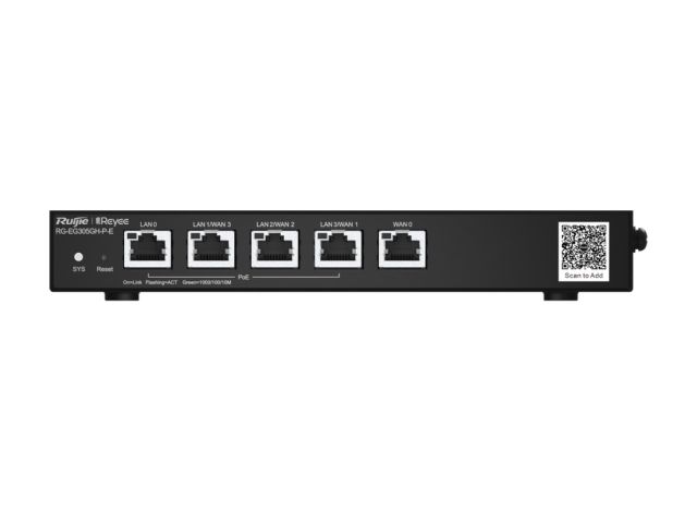 Router PoE Ruijie RG-EG305GH-P-E, ảnh mặt trước của hãng