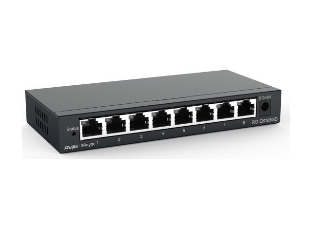 Switch Ruijie RG-ES108GD, ảnh góc trước của hãng
