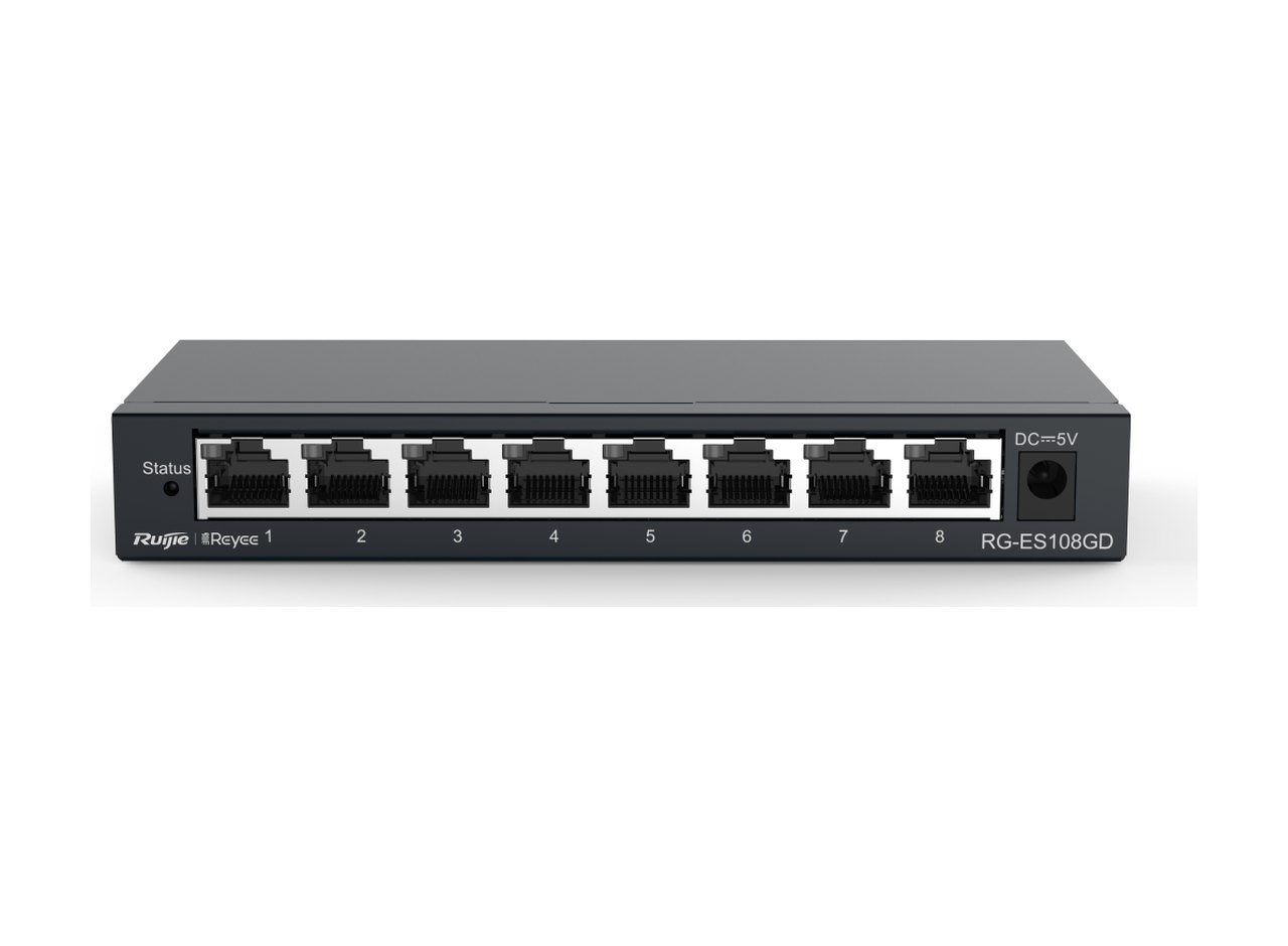 RG-ES108GD nhìn thẳng mặt trước, ảnh của Ruijie