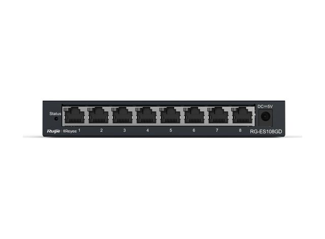 RG-ES108GD nhìn thẳng từ xa, ảnh của hãng