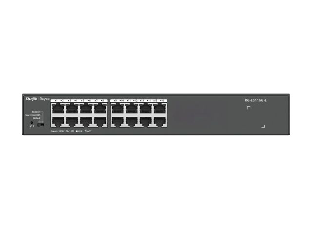 RG-ES116G-L nhìn thẳng mặt trước, ảnh của Ruijie