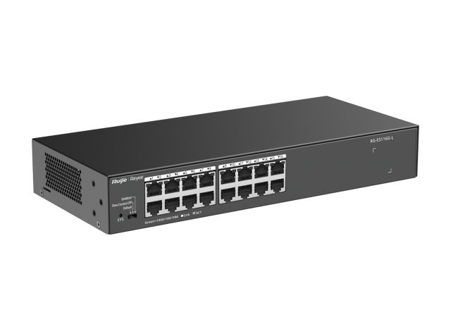 RG-ES116G-L nhìn nghiêng từ trái, ảnh của hãng