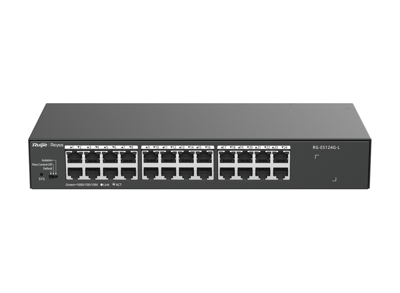 RG-ES124G-L nhìn từ phía trước, hơi cao, ảnh của Ruijie