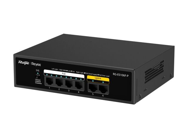 RG-ES106F-P nhìn chéo từ bên phải, ảnh của hãng