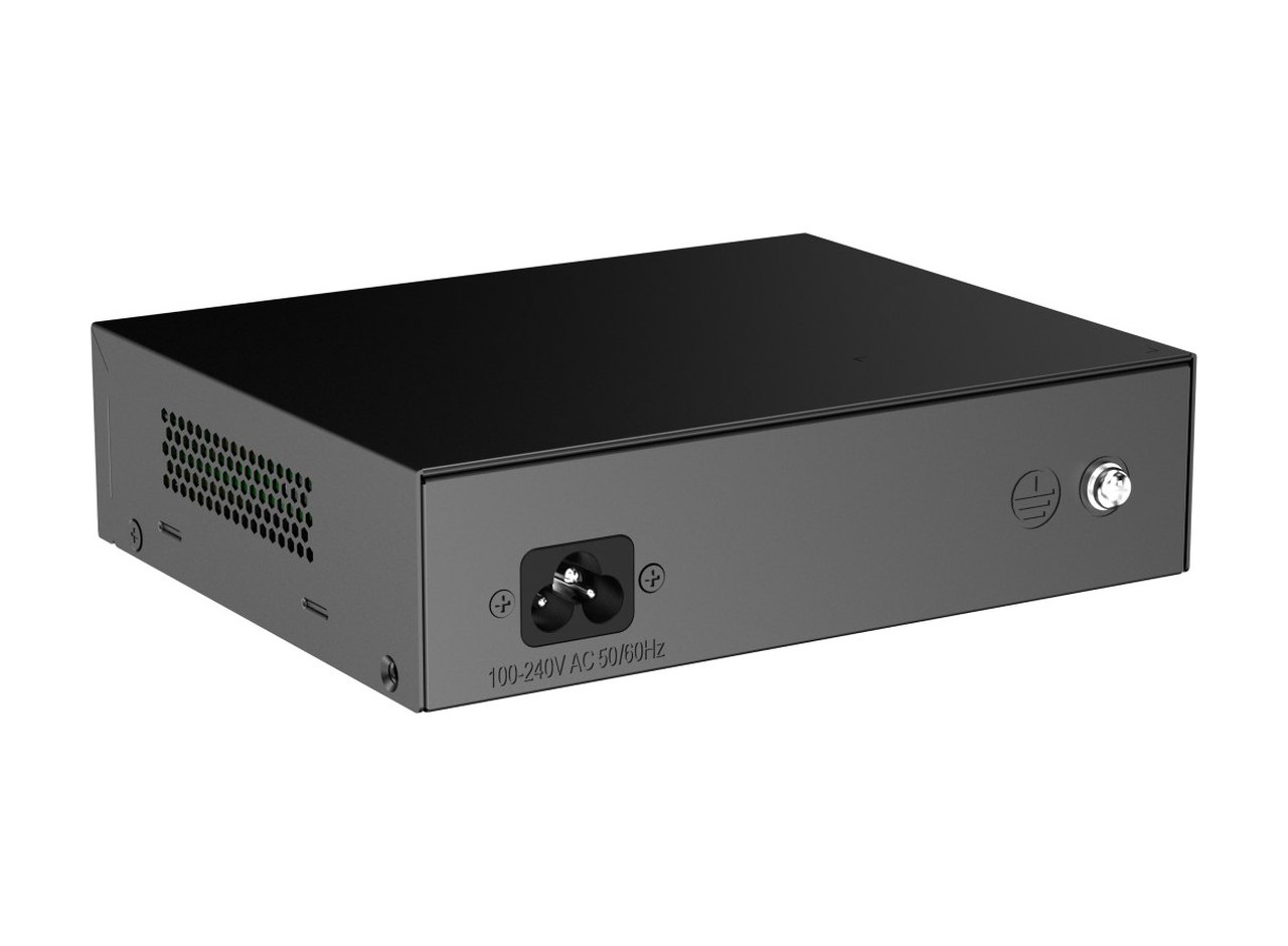 RG-ES110F-P nhìn từ phía sau bên trái, ảnh sản phẩm của Ruijie