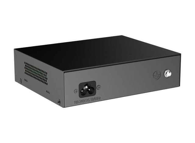 RG-ES110F-P nhìn từ phía sau bên trái, ảnh sản phẩm của Ruijie