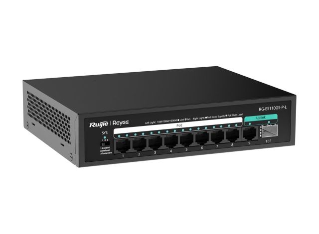 RG-ES110GS-P-L nhìn chéo từ phải, ảnh của hãng