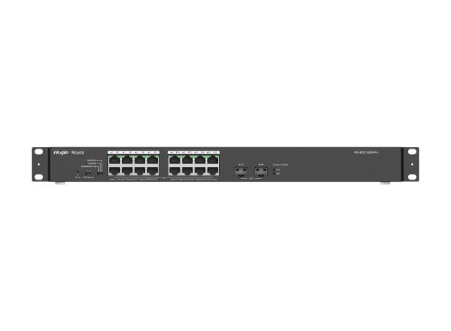RG-ES118GS-P-L nhìn thẳng mặt trước, ảnh của Ruijie