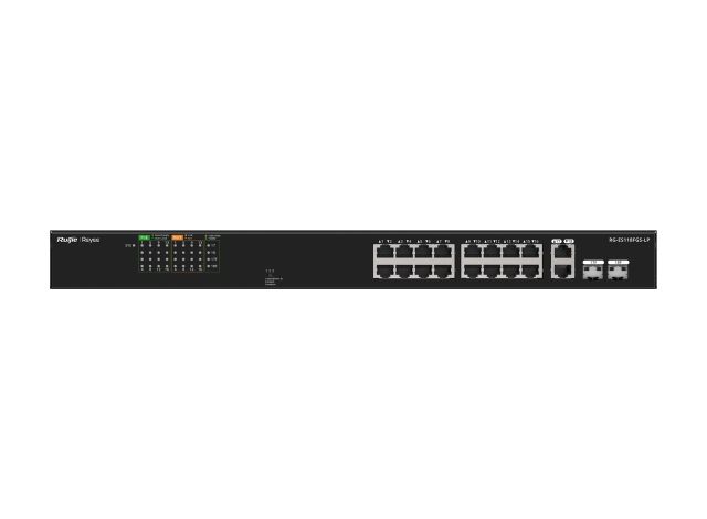 RG-ES118FGS-LP nhìn thẳng từ phía trước, ảnh của Ruijie
