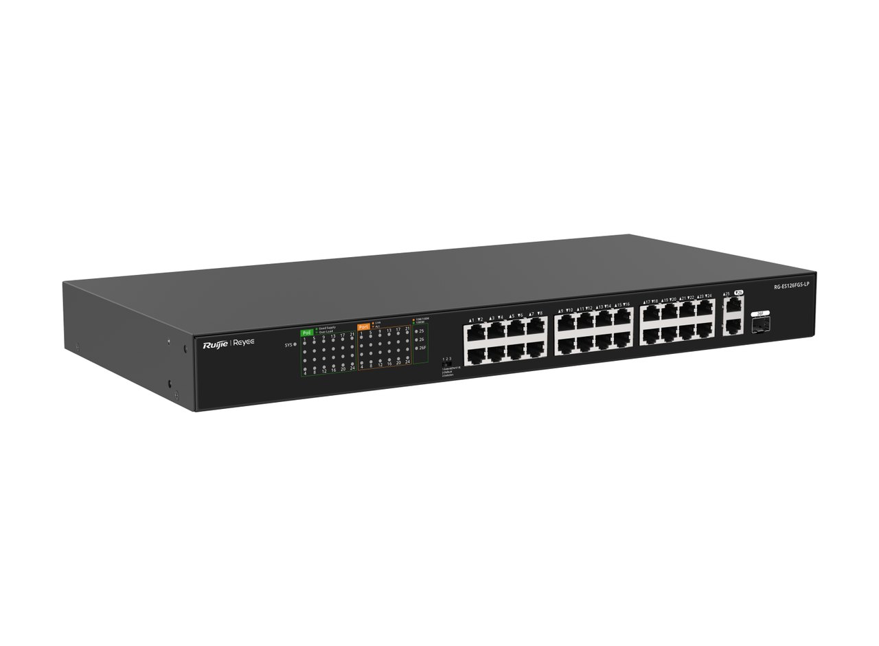 RG-ES126FGS-LP nhìn chéo từ phải, ảnh của hãng
