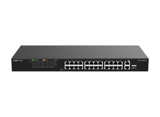 RG-ES126FGS-LP nhìn từ phía trước bên phải, ảnh của Ruijie