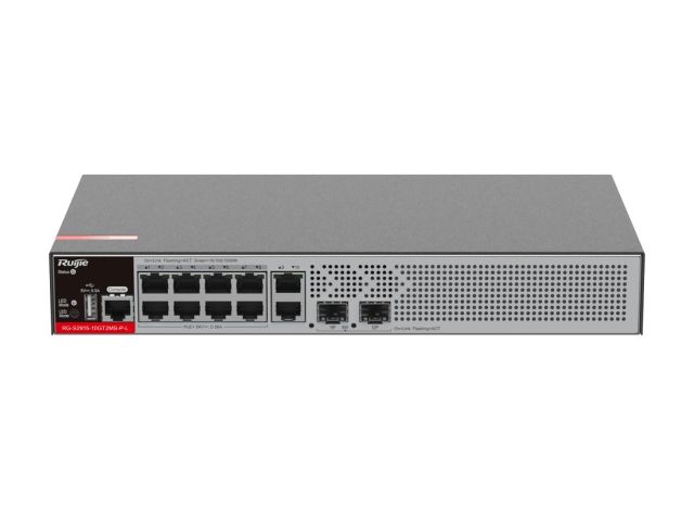 Switch Ruijie RG-S2915-10GT2MS-P-L nhìn từ phía trước, ảnh của hãng
