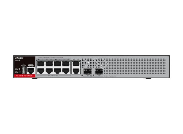 RG-S2915-10GT2MS-P-L nhìn thẳng mặt trước, ảnh của Ruijie