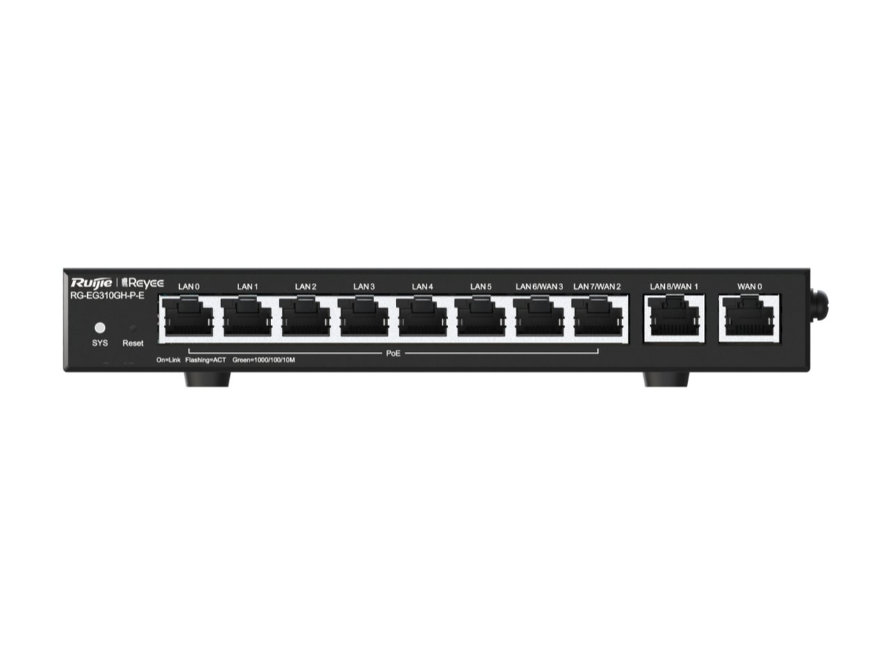 Router PoE Ruijie RG-EG310GH-P-E, ảnh mặt trước của hãng