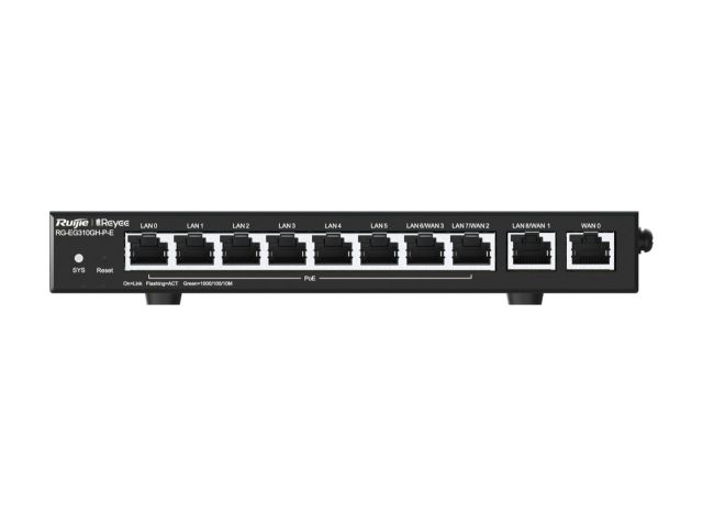 Router PoE Ruijie RG-EG310GH-P-E, ảnh mặt trước của hãng
